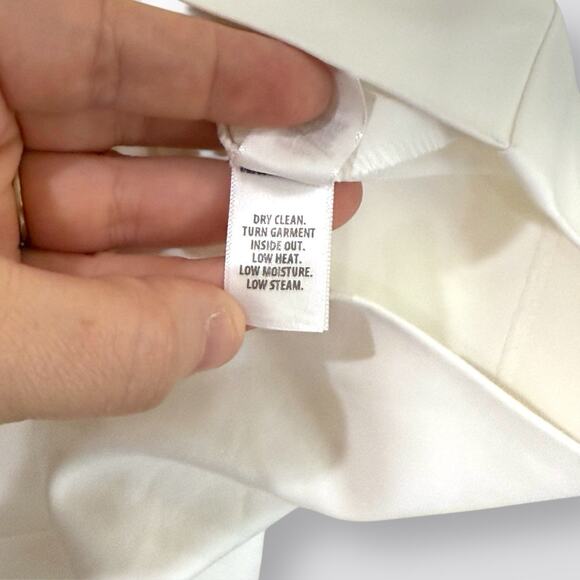 ST. JOHN Jennifer White Pants Trousers Straight Leg Front Seam Womens Size 14 - Picture 7 of 12